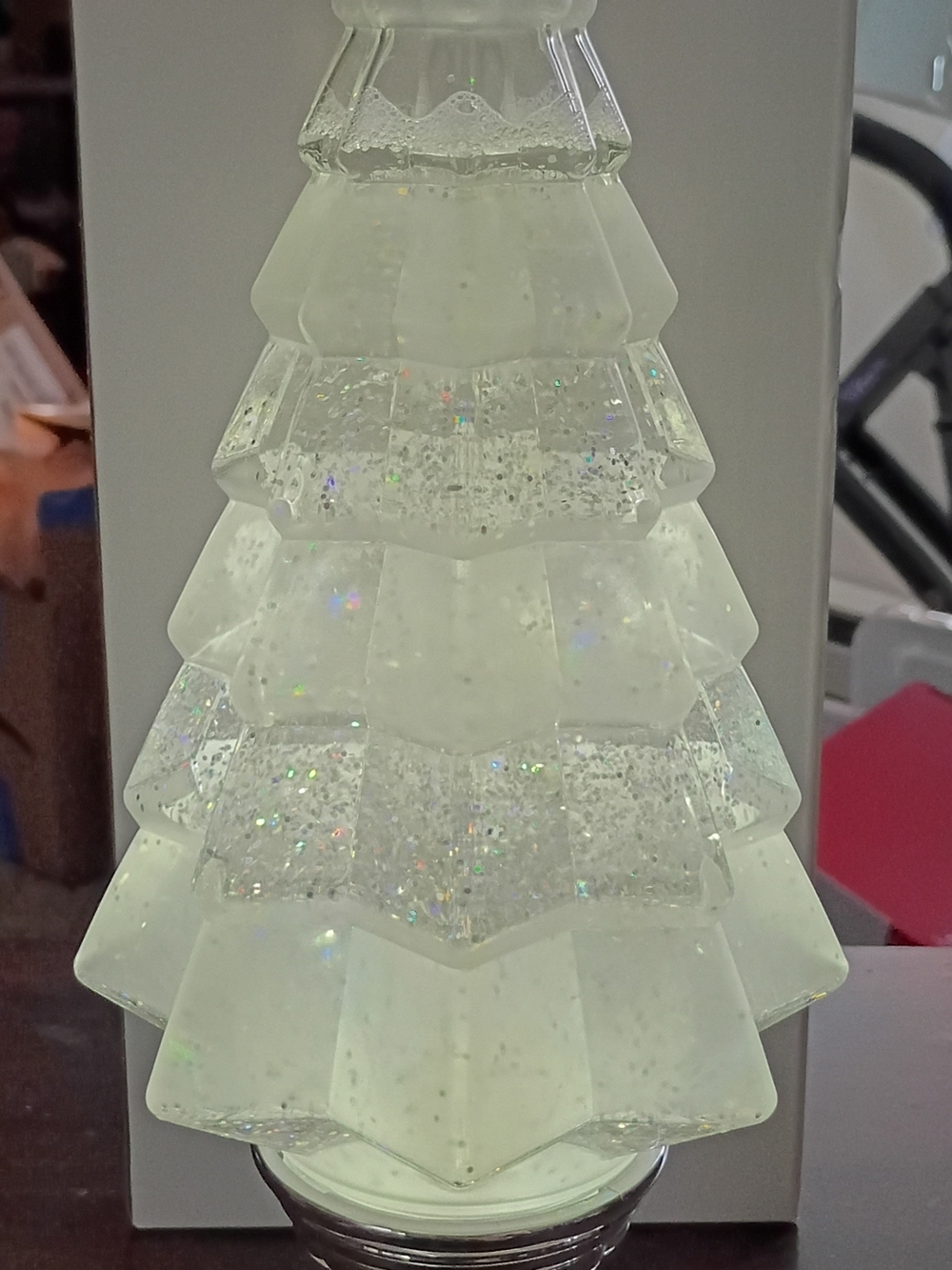 RAZ Imported Lighted Acrylic Water Globe Christmas Tree